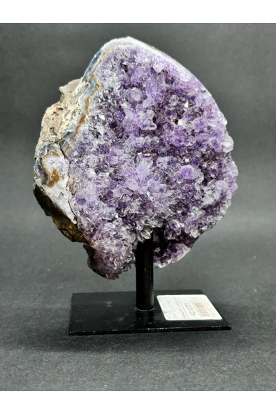 gemsartdeco BREZİLYA AMETİST DOĞALTAŞ SİYAH DEMİR STANTLI - Resim 3