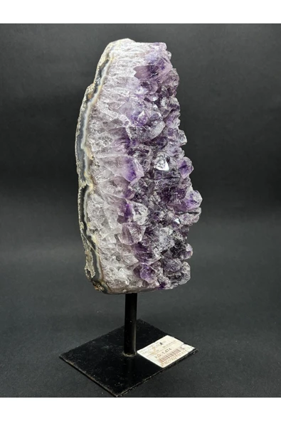 gemsartdeco BREZİLYA AMETİST DOĞALTAŞ SİYAH DEMİR STANTLI ürün görseli 1