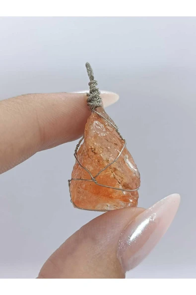 gemsartdeco Güneş Taşı Kolye Ucu Doğaltaş - Resim 4