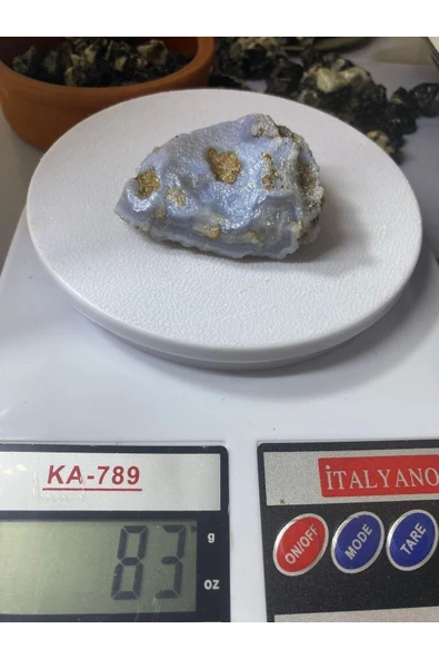 gemsartdeco Mavi Kalsedon Duygusal Denge Doğaltaş Kütle - Resim 3