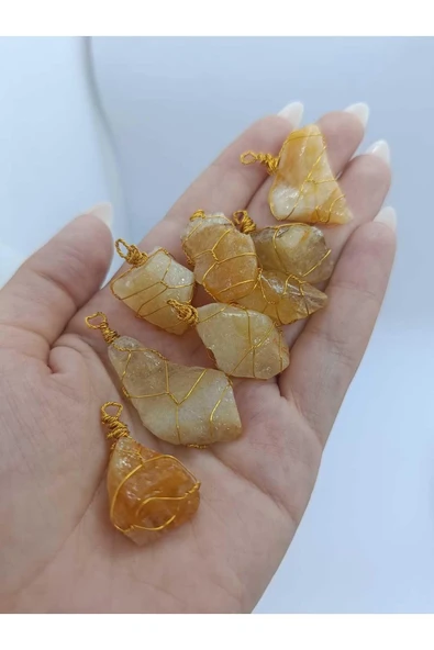 gemsartdeco Sitrin Kolye Ucu Doğaltaş ürün görseli