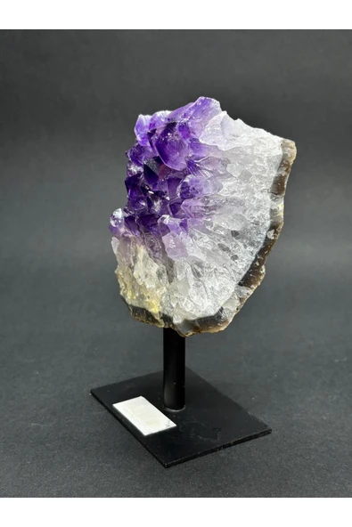 gemsartdeco BREZİLYA AMETİST DOĞALTAŞ SİYAH DEMİR STANTLI - Resim 4