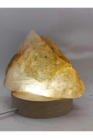 gemsartdeco Kristal Kuvars Doğaltaş Ham Kütle Lamba - Resim 4