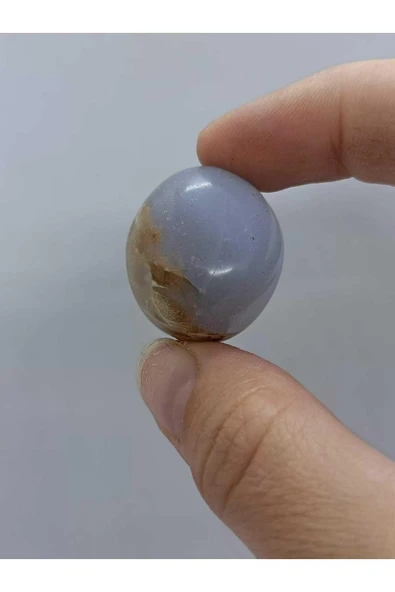 gemsartdeco Mavi Kalsedon Oval Doğaltaş Ham Kütle - Resim 2