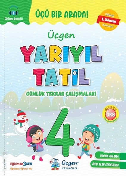 Üçgen 4.Sınıf Yarıyıl Tatil Kitabı (1.Dönem Konularını Kapsar)- Çözümlü Problem Kitabı Hediyeli - Resim 3