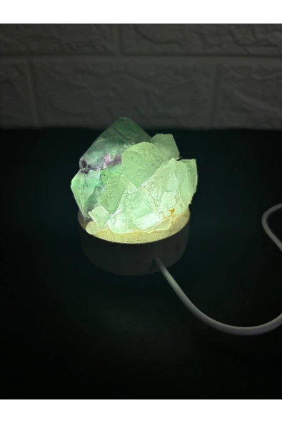 gemsartdeco Para Taşı Florit lamba doğaltaş - Resim 5
