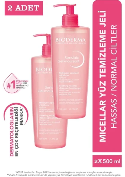 Bioderma Sensibio Gel Moussant Foaming Gel 500 ml 2 Adet ürün görseli 1