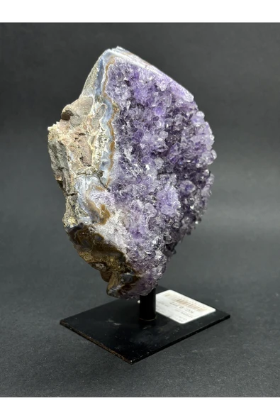 gemsartdeco BREZİLYA AMETİST DOĞALTAŞ SİYAH DEMİR STANTLI - Resim 4