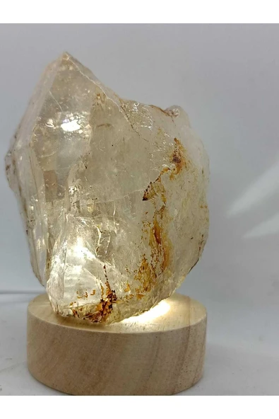 gemsartdeco Kristal Kuvars Doğaltaş Ham Kütle Huzur Lamba - Resim 3