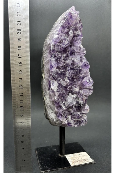 gemsartdeco BREZİLYA AMETİST DOĞALTAŞ SİYAH DEMİR STANTLI - Resim 7