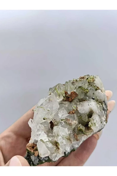 gemsartdeco Koleksiyonluk Epidotlu Kuvars Doğaltaş - Resim 4