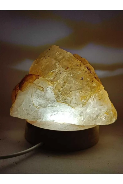 gemsartdeco Kristal Kuvars Doğaltaş Ham Kütle Lamba ürün görseli