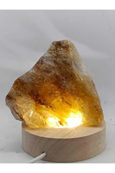 gemsartdeco Sitrin  Doğaltaş Ham Kütle Lamba - Resim 2