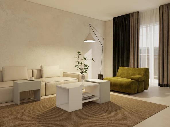 Lupo Orta Sehpa Külgri-Beyaz - Resim 4