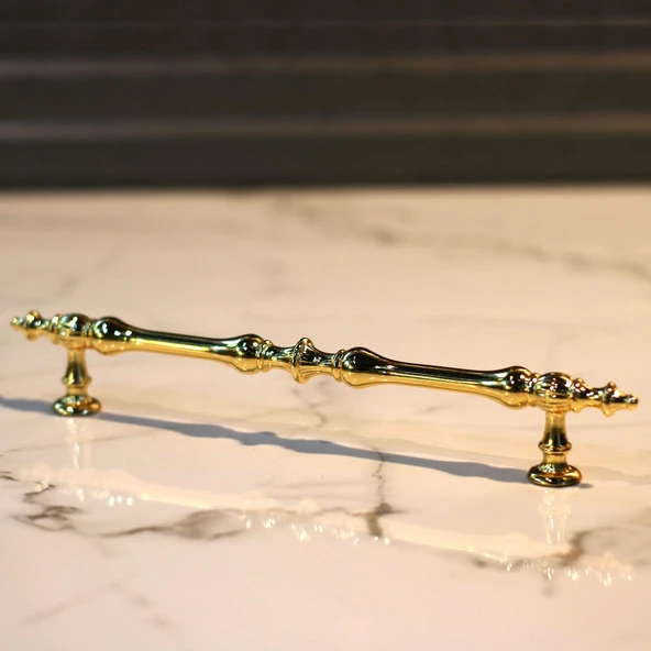Mobilya Mutfak Dolabı Çekmece Dolap Kulpları Kapak Kulpu Kulbu Gold 224 mm Metal Kulp - Resim 5