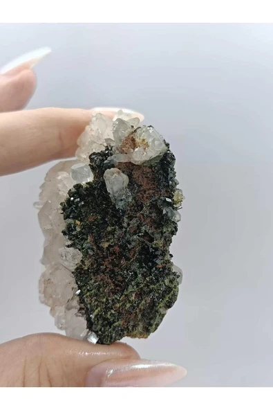 gemsartdeco Koleksiyonluk Epidotlu Kuvars Doğaltaş - Resim 3