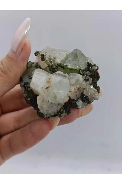 gemsartdeco Koleksiyonluk Epidotlu Kuvars Doğaltaş - Resim 4