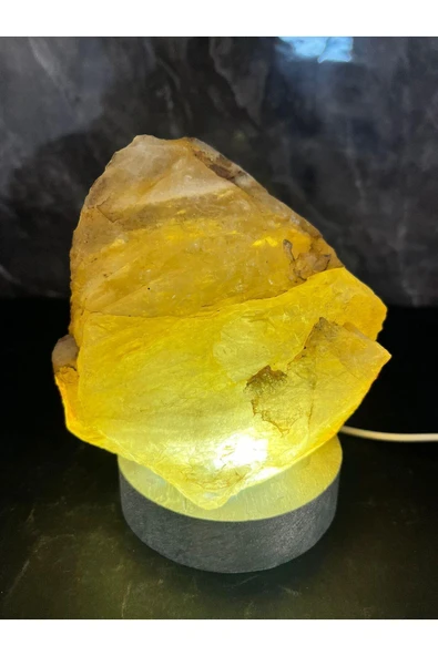 gemsartdeco Sitrin Doğaltaş Lamba - Resim 2