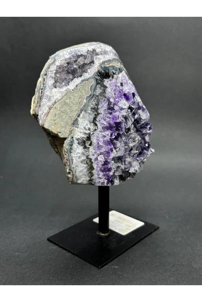 gemsartdeco BREZİLYA AMETİST DOĞALTAŞ SİYAH DEMİR STANTLI - Resim 4