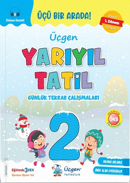 Üçgen 2.Sınıf Yarıyıl Tatil Kitabı (1.Dönem Konularını Kapsar)- Okuduğunu Anlama Hediyeli - Resim 2