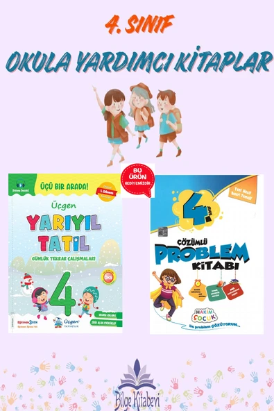 Üçgen 4.Sınıf Yarıyıl Tatil Kitabı (1.Dönem Konularını Kapsar)- Çözümlü Problem Kitabı Hediyeli ürün görseli 1