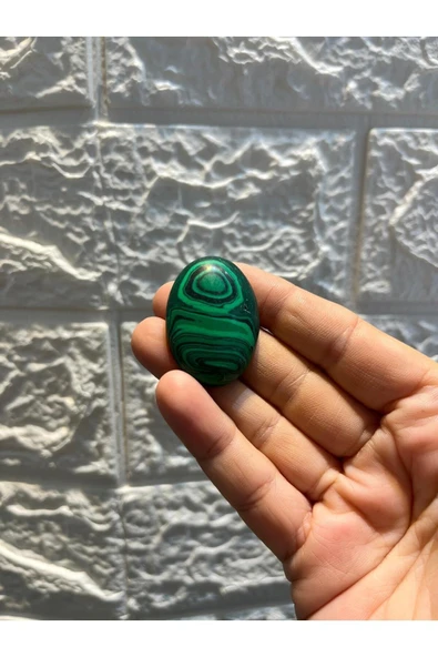 gemsartdeco MALAHİT KABAŞON MİNERAL - Resim 3