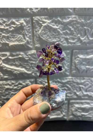 gemsartdeco Ametist Doğaltaş Mineral Ağaç Hediyelik Ürün - Resim 3