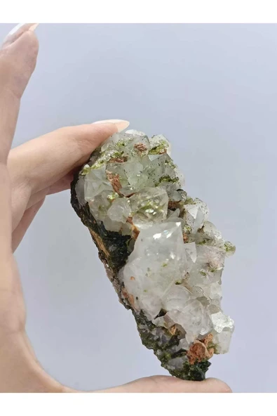 gemsartdeco Koleksiyonluk Epidotlu Kuvars Doğaltaş - Resim 2