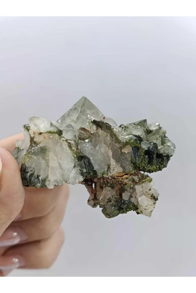 gemsartdeco Koleksiyonluk Epidotlu Kuvars Doğaltaş - Resim 3