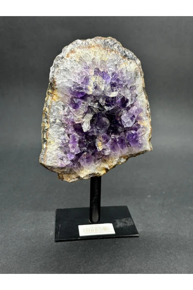 gemsartdeco BREZİLYA AMETİST DOĞALTAŞ SİYAH DEMİR STANTLI - Resim 2