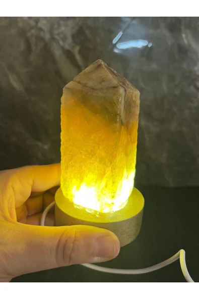 gemsartdeco Sitrin Doğaltaş Lamba - Resim 2