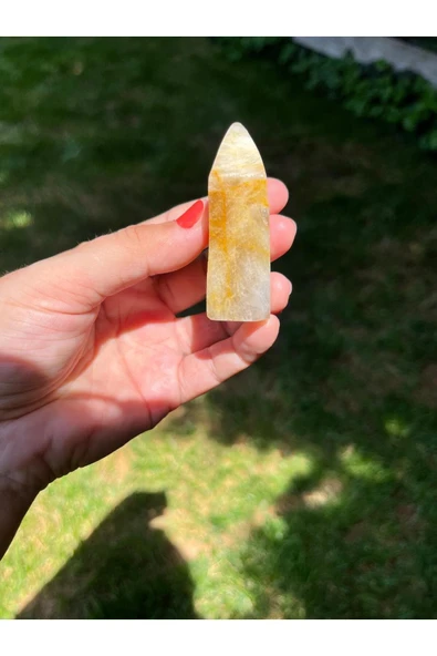 gemsartdeco Sitrin Doğaltaş Kule Kazık Kütle Bolluk Bereket Doğaltaş - Resim 5