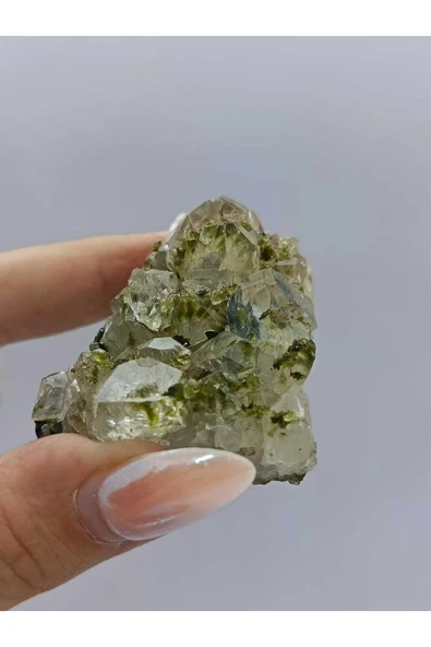 gemsartdeco Koleksiyonluk Epidotlu Kuvars Doğaltaş - Resim 4