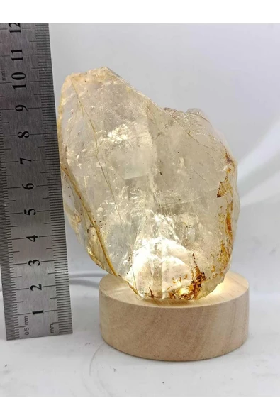 gemsartdeco Kristal Kuvars Doğaltaş Ham Kütle Huzur Lamba - Resim 5