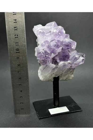 gemsartdeco BREZİLYA AMETİST DOĞALTAŞ SİYAH DEMİR STANTLI - Resim 5