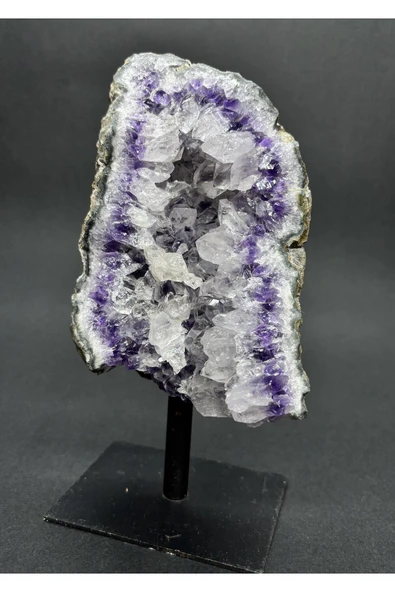 gemsartdeco BREZİLYA AMETİST DOĞALTAŞ SİYAH DEMİR STANTLI - Resim 3