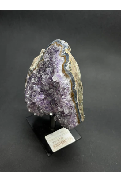 gemsartdeco BREZİLYA AMETİST DOĞALTAŞ SİYAH DEMİR STANTLI - Resim 5