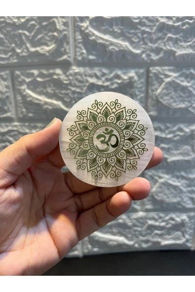 gemsartdeco 6 cm Selenit Spiritüel Disk Bardak Altlığı Hediyelik ürün görseli 1