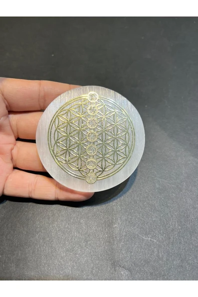 gemsartdeco Selenit Disk Özel Sembollü Doğaltaş Arındırıcı - Resim 2