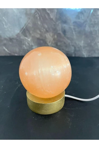 gemsartdeco Turuncu Selenit Lamba - Resim 2