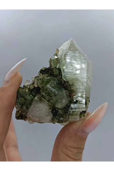 gemsartdeco Koleksiyonluk Epidotlu Yeşil Kuvars ürün görseli