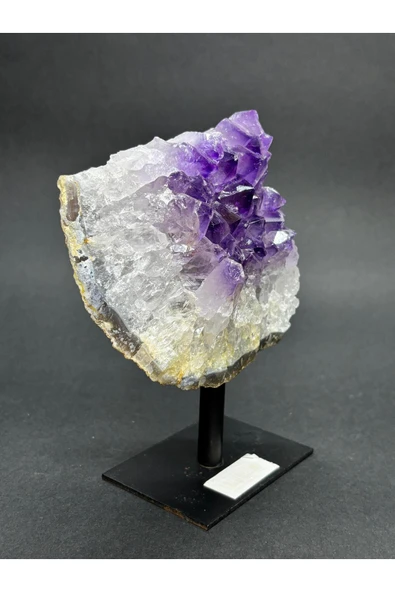 gemsartdeco BREZİLYA AMETİST DOĞALTAŞ SİYAH DEMİR STANTLI - Resim 2