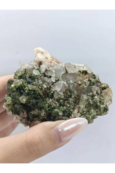 gemsartdeco Koleksiyonluk Epidotlu Yeşil Kuvars ürün görseli