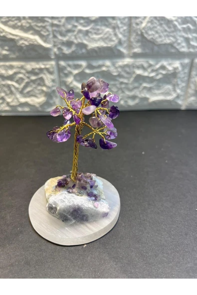 gemsartdeco Ametist Doğaltaş Mineral Ağaç Hediyelik Ürün - Resim 2