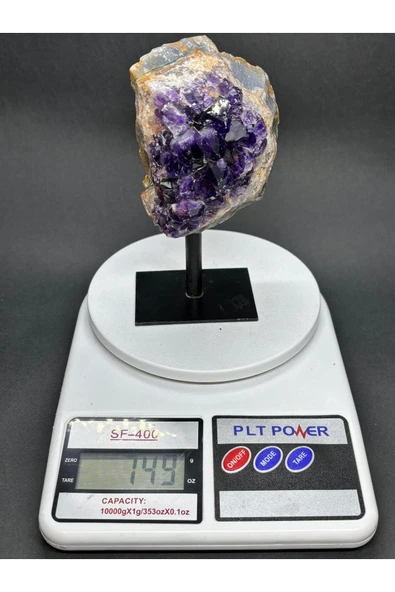 gemsartdeco BREZİLYA AMETİST DOĞALTAŞ SİYAH DEMİR STANTLI - Resim 6