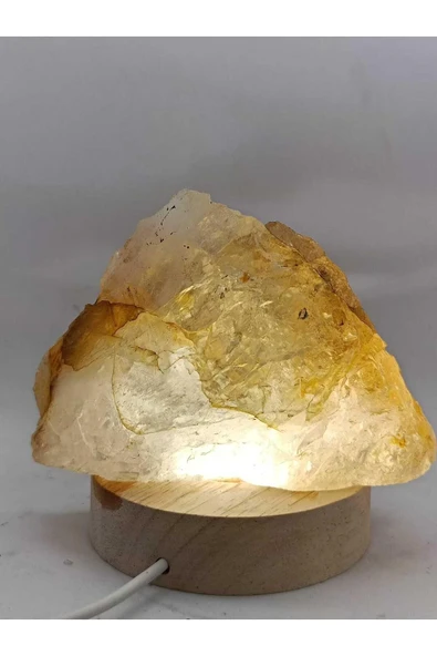 gemsartdeco Kristal Kuvars Doğaltaş Ham Kütle Lamba - Resim 2