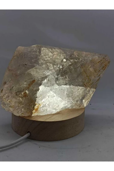 gemsartdeco Kristal Kuvars Doğaltaş Ham Kütle Huzur Lamba - Resim 2