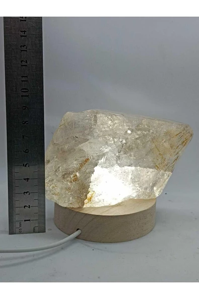 gemsartdeco Kristal Kuvars Doğaltaş Ham Kütle Huzur Lamba - Resim 5