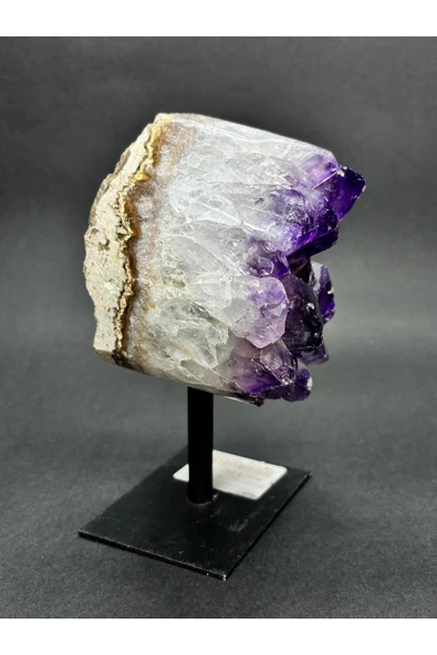 gemsartdeco BREZİLYA AMETİST DOĞALTAŞ SİYAH DEMİR STANTLI - Resim 3