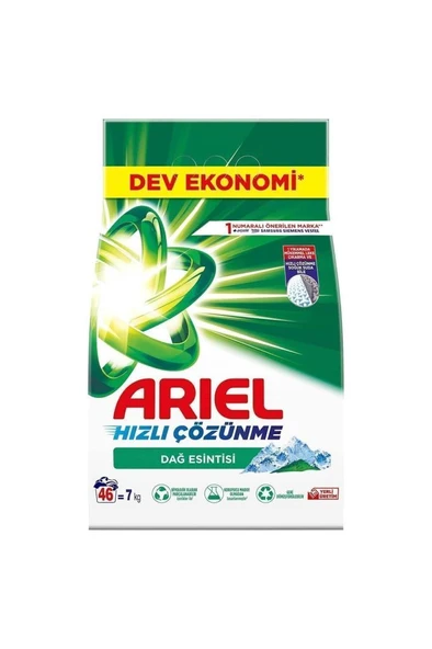 Ariel Dağ Esintisi 7 kg Hızlı Çözünme Toz Çamaşır Deterjanı - Resim 3